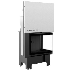 Kominek powietrzny stalowy KRATKI VNP 700/480 12 kW Ø 200 Gilotyna czarne wyłożenie
