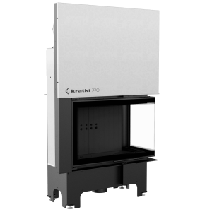 Kominek powietrzny stalowy KRATKI VNP 810/410 14 kW Ø 200 Gilotyna czarne wyłożenie