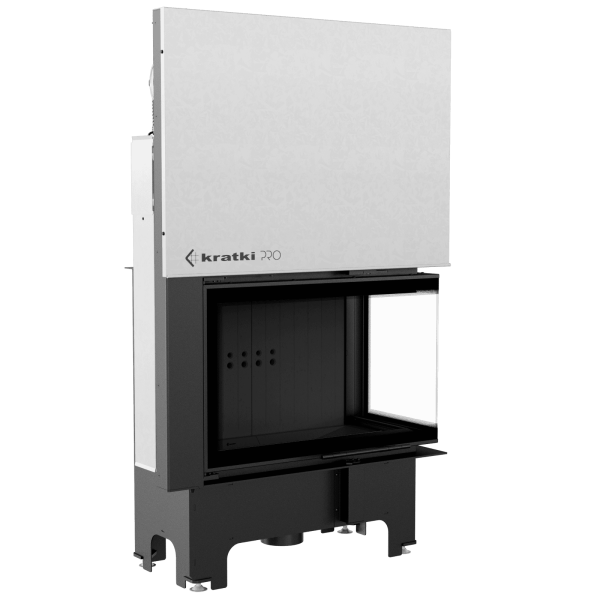 Kominek powietrzny stalowy KRATKI VNP 810/410 14 kW Ø 200 Gilotyna czarne wyłożenie