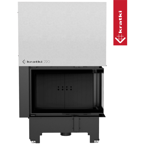 Kominek powietrzny stalowy KRATKI VNP 810/410 14 kW Ø 200 Gilotyna czarne wyłożenie