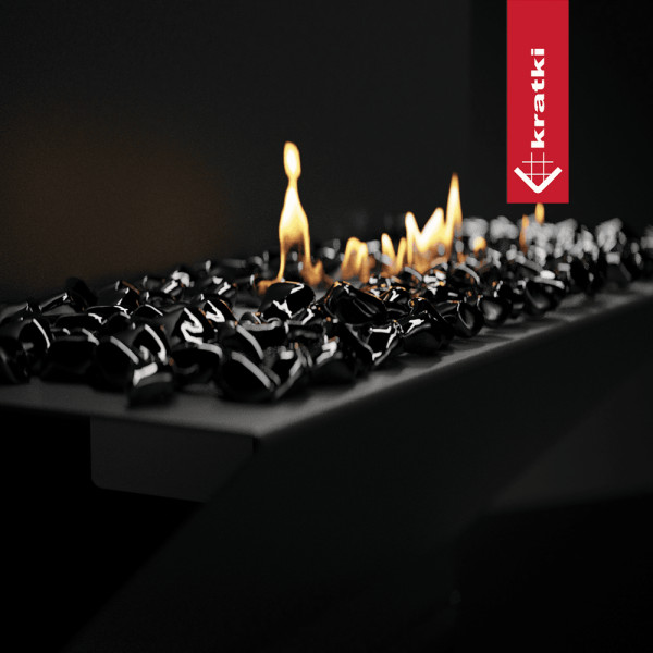 Kamyki ozdobne FIRE GLASS - kryształ czarny