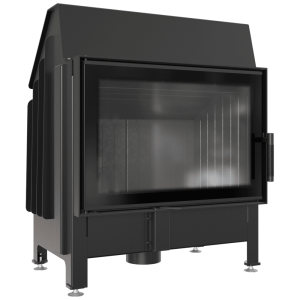 Kominek powietrzny stalowy KRATKI ZIBI DECO 11 kW Ø 180 czarne wyłożenie