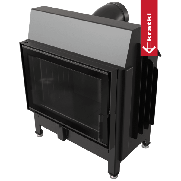 Kominek powietrzny stalowy KRATKI ZIBI DECO 11 kW Ø 180 czarne wyłożenie