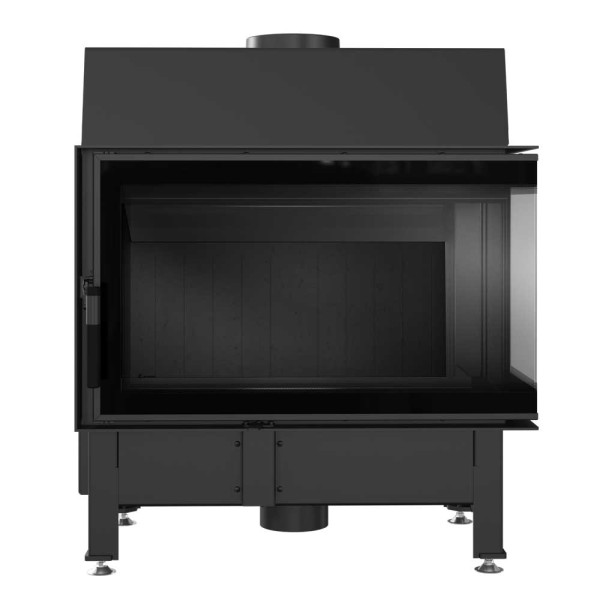 Kominek powietrzny stalowy KRATKI ZIBI prawy BS 11 kW Ø 180 DECO czarne wyłożenie