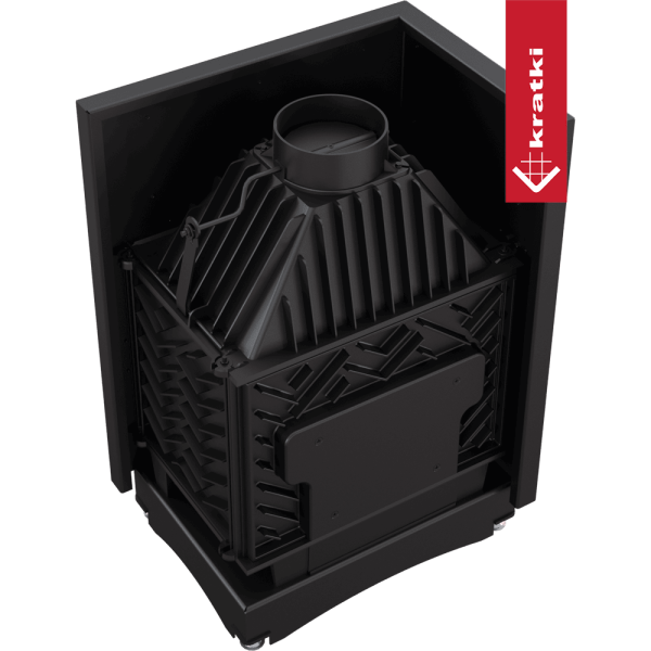 Kominek powietrzny żeliwny KRATKI ZUZIA ECO DECO lewy BS 12 kW Ø 200