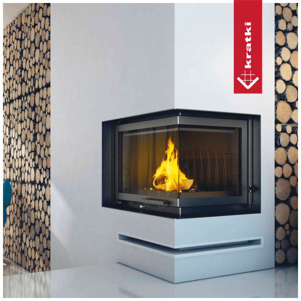 Kominek powietrzny żeliwny KRATKI ZUZIA prawy 15 kW Ø 200 gilotyna