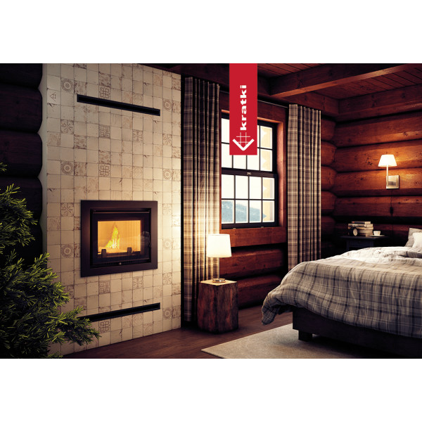 Kominek z płaszczem wodnym KRATKI ZUZIA DECO 12 kW Ø 200 zestaw montażowy
