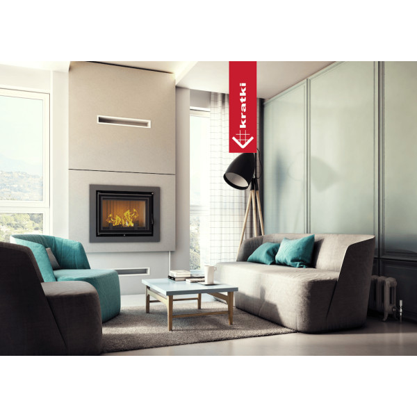 Kominek z płaszczem wodnym KRATKI ZUZIA DECO 12 kW Ø 200 zestaw montażowy