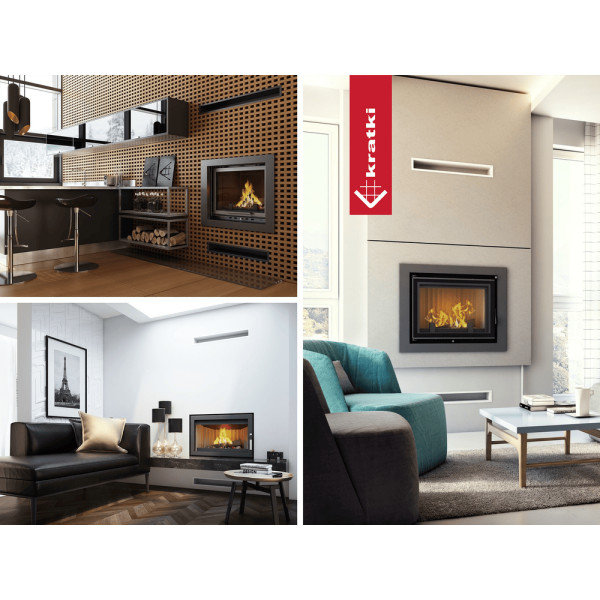 Kominek z płaszczem wodnym KRATKI ZUZIA DECO 12 kW Ø 200 zestaw montażowy