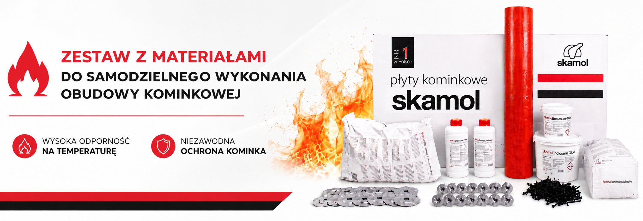 Zestaw materiałów do samodzielnego wykonania obudowy kominkowej